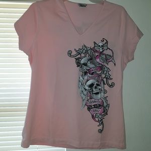 Pink skull tee (L)